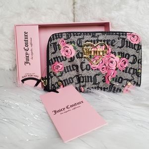 JUICY COUTURE black beige blooms wallet